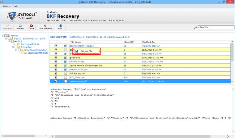 Extract BKF Files